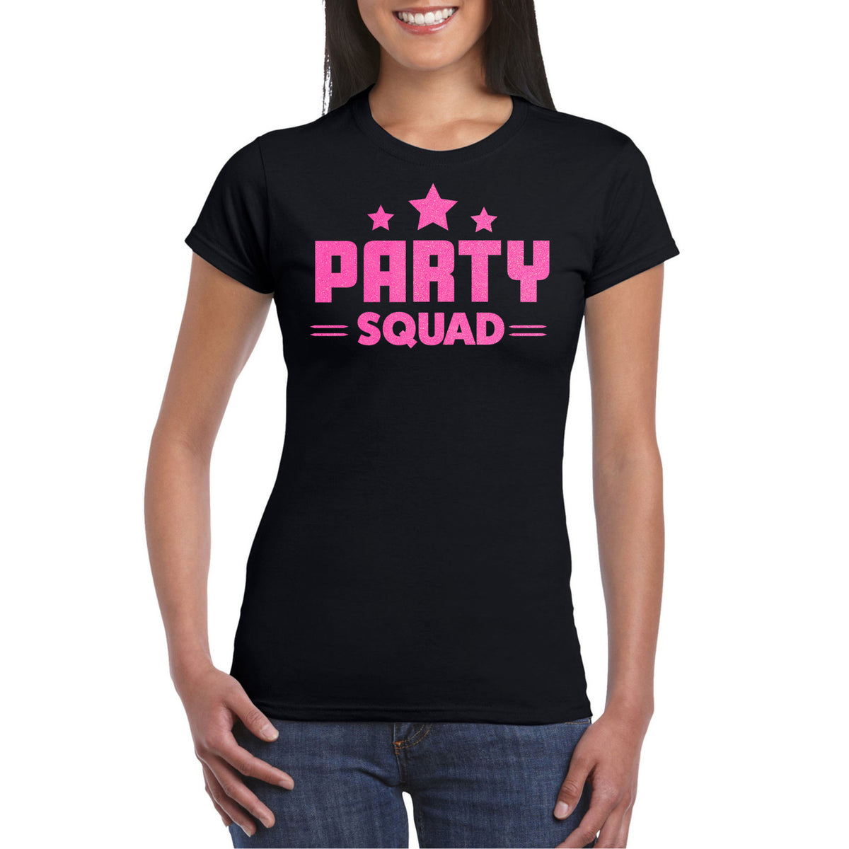 verkleed-tshirt-voor-dames-party-squad-zwart-roze-glitters-carnaval-themafeest_10426026