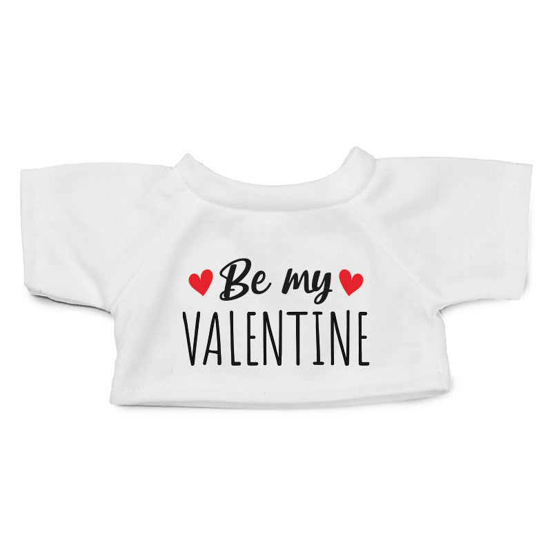 Valentine's Day T-shirt for cuddly toy - clothies - be my valentine - white - size XL - Valentinesday