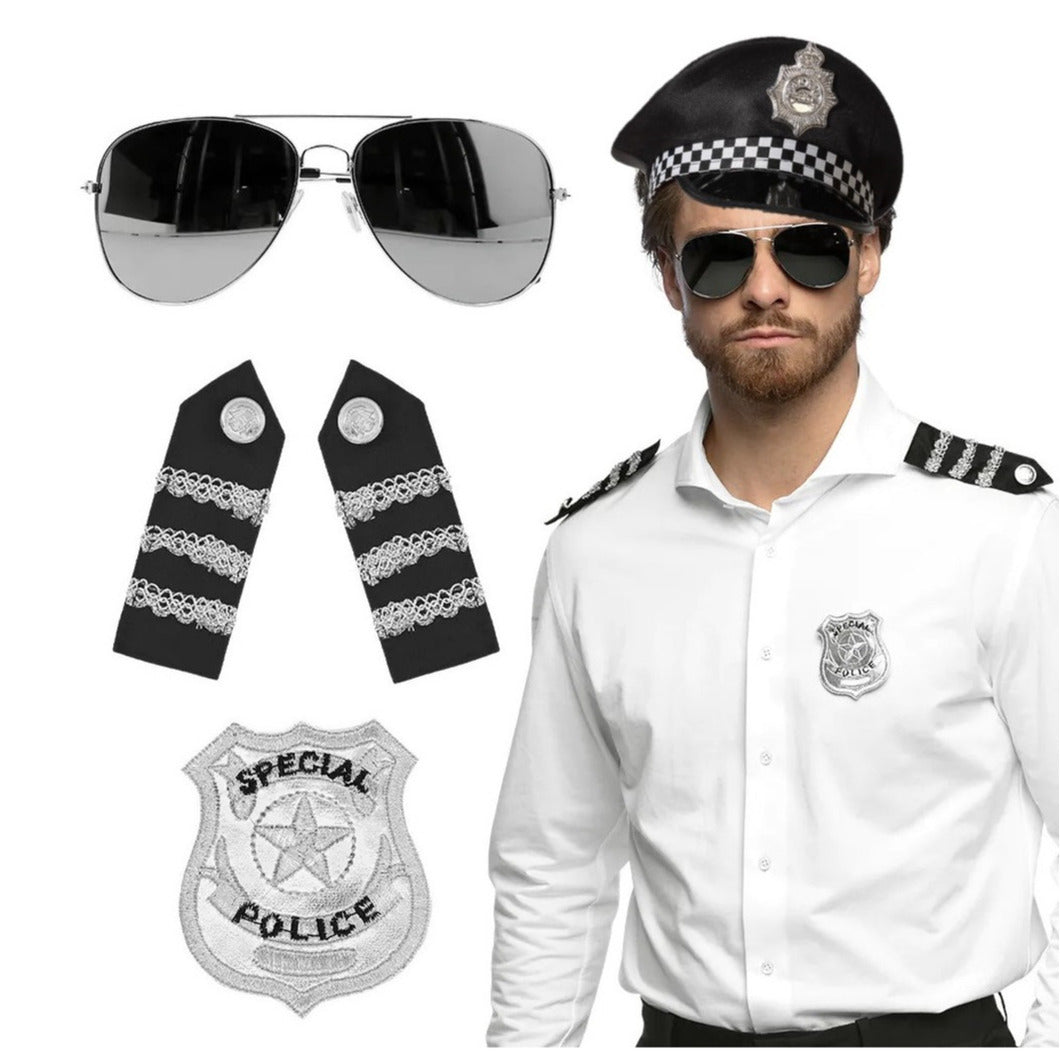 carnaval-verkleed-set-politiepet-zwart-met-epauletten-badge-zonnebril-heren-dames_10421031