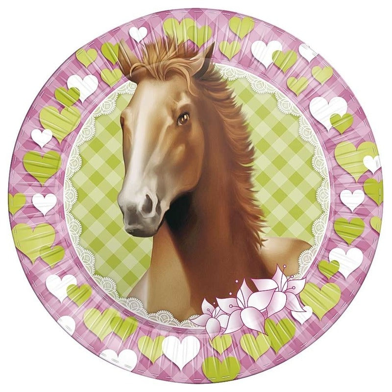 paarden-themafeest-wegwerpbordjes-8x-23-cm_10173036