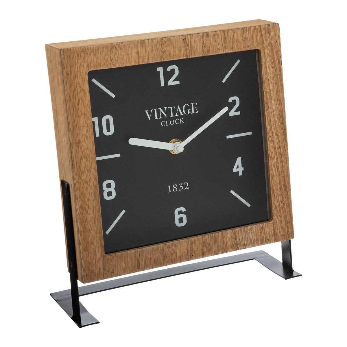 tafelklok-swiss-op-standaard-bruin-zwart-dia-20-cm-glas-metaal-mdf_10387040