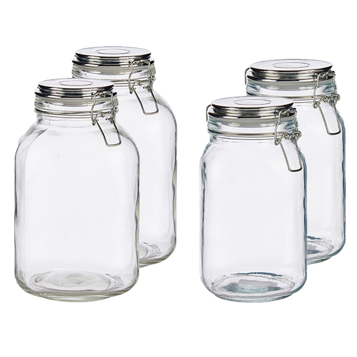 set-van-4x-stuks-luxe-keuken-voorraadpotten-met-klepdeksel-zilver-1500-ml-en-3000-ml_10353043