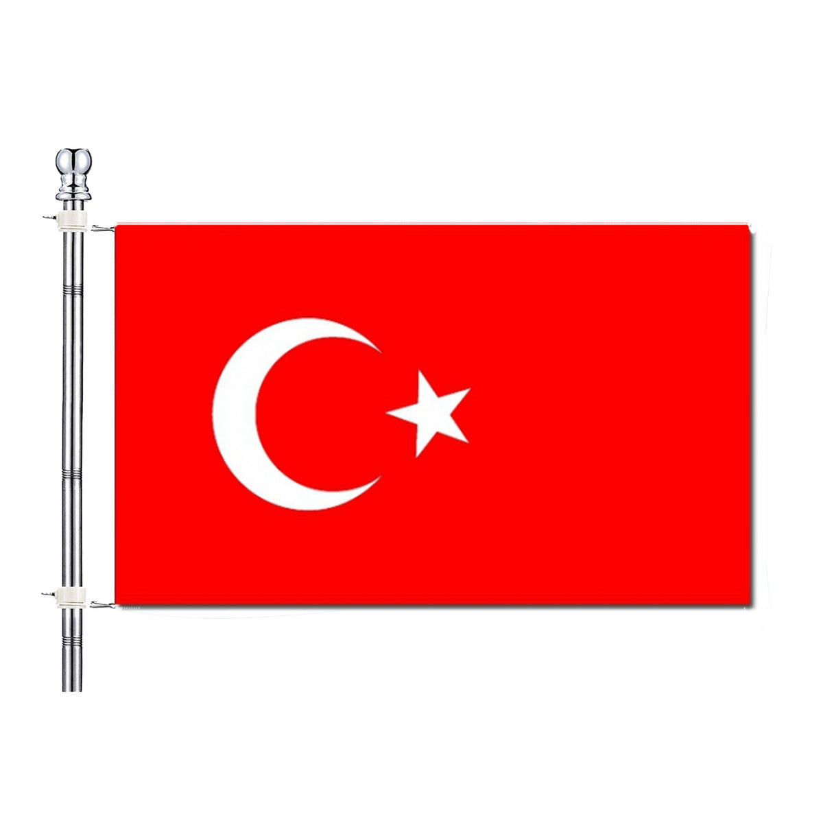 vlaggenstok--vlaggenmast-set-incl-vlag-van-turkije-90-x-150-cm-aluminium-183-cm_10476048
