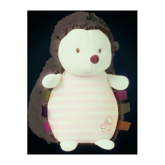 Roze pluche egel/egels knuffel 16 cm speelgoed glow in the dark
