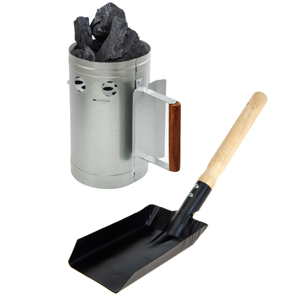 bbq-briketten-houtskool-starter-met-houten-handvat-h27-cm-met-kolenschep-zwart-37-cm_10351052
