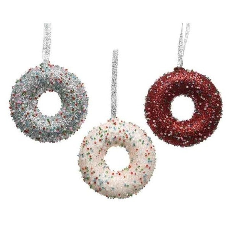 1x-kersthangers-figuurtjes-donut-zilver-met-kraaltjes-10-cm_10138055