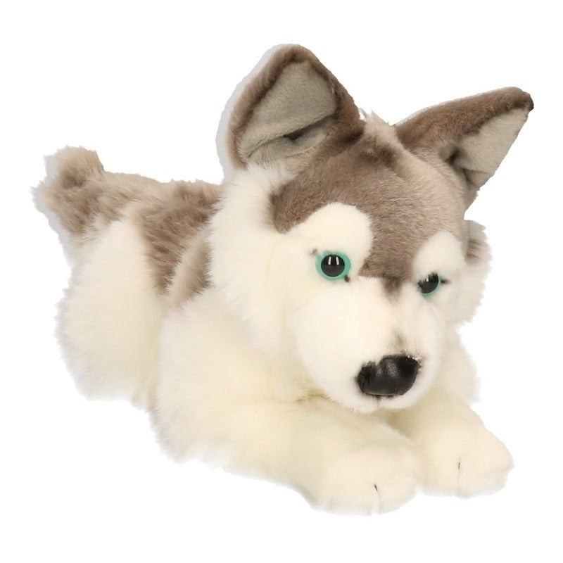 Carl Dick Pluche Husky hond - knuffeldier - huisdieren knuffel - 30 cm