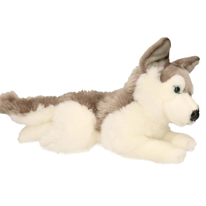 Carl Dick Pluche Husky hond - knuffeldier - huisdieren knuffel - 30 cm