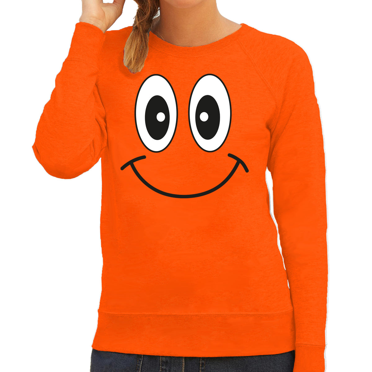 koningsdag-sweater-voor-dames-smile-emoticon-oranje-feestkleding_10435058