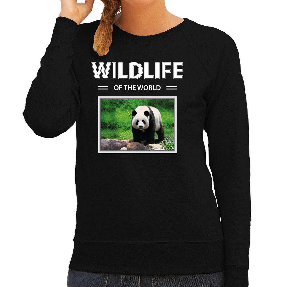 panda-sweater--trui-met-dieren-foto-wildlife-of-the-world-zwart-voor-dames_10265063