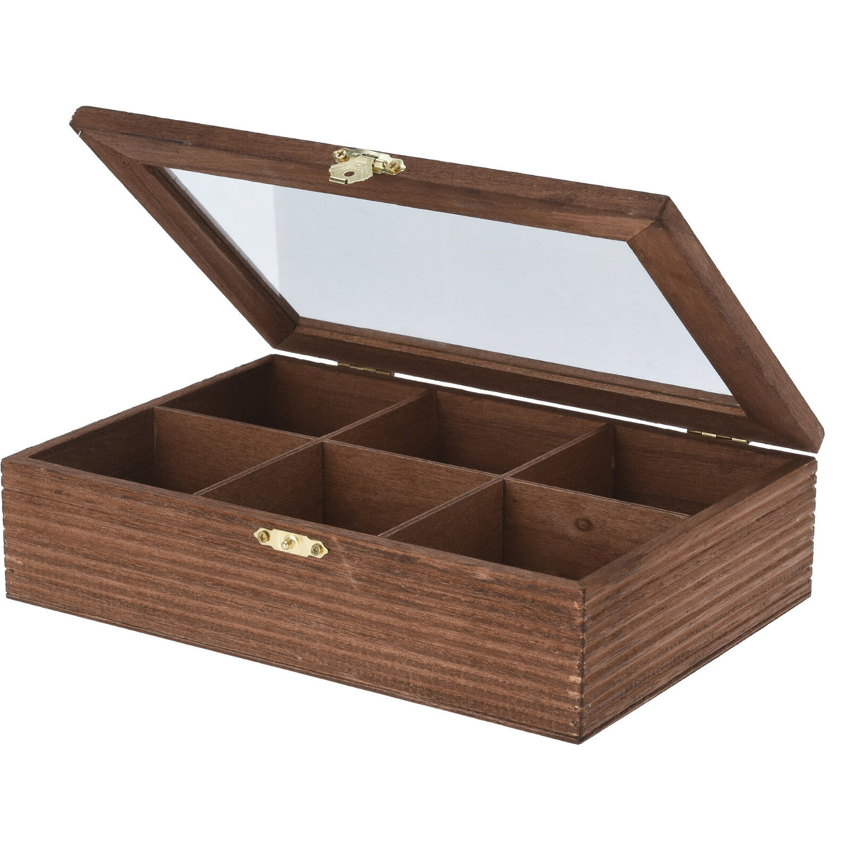 bellatio-decorations-theedoos-6vaks-bruin-hout-24-x-16-x-6-cm-theekist_10458066-1
