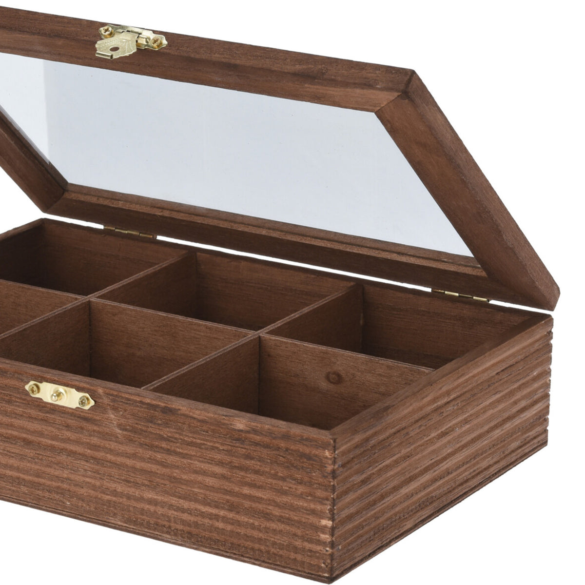 bellatio-decorations-theedoos-6vaks-bruin-hout-24-x-16-x-6-cm-theekist_10458066-2
