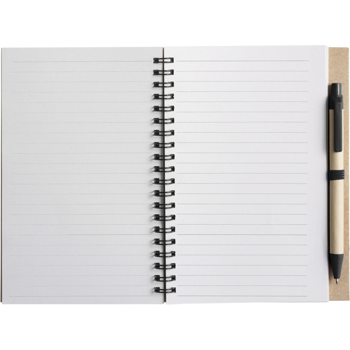 notitie-boekje-blok-met-balpen-harde-kaft-beige-zwart-18-x-13-cm-60-bladzijden-gelinieerd_10427067-1