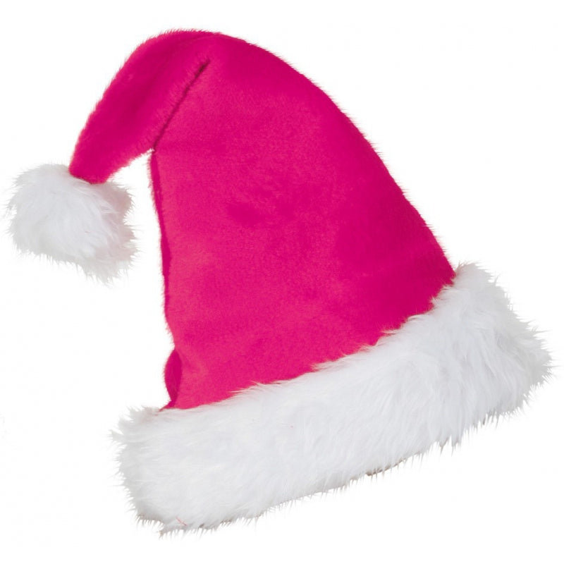 kerstmuts-pluche-roze-met-pompom-58-cm-polyester-kerstaccessoires_10075077