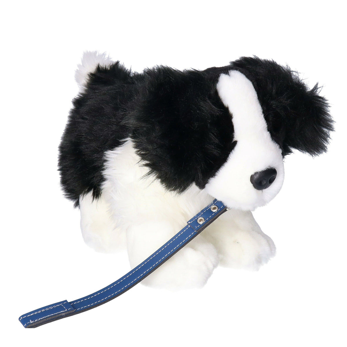 Pluche knuffel hond - border collie - met riem - 30cm - bruin