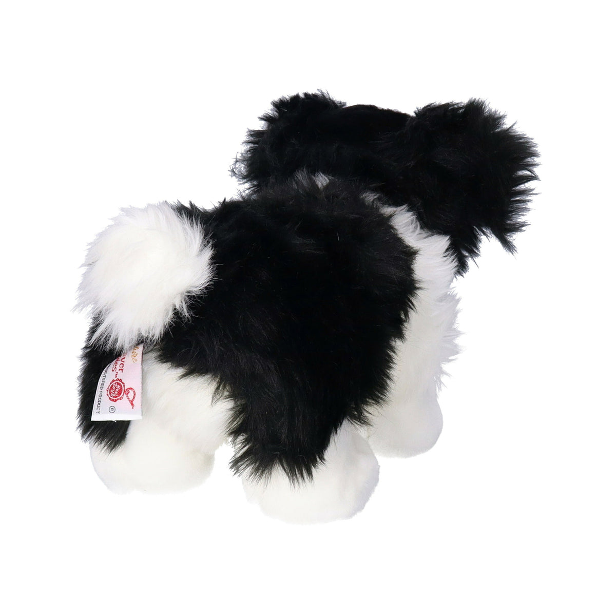 Pluche knuffel hond - border collie - met riem - 30cm - bruin