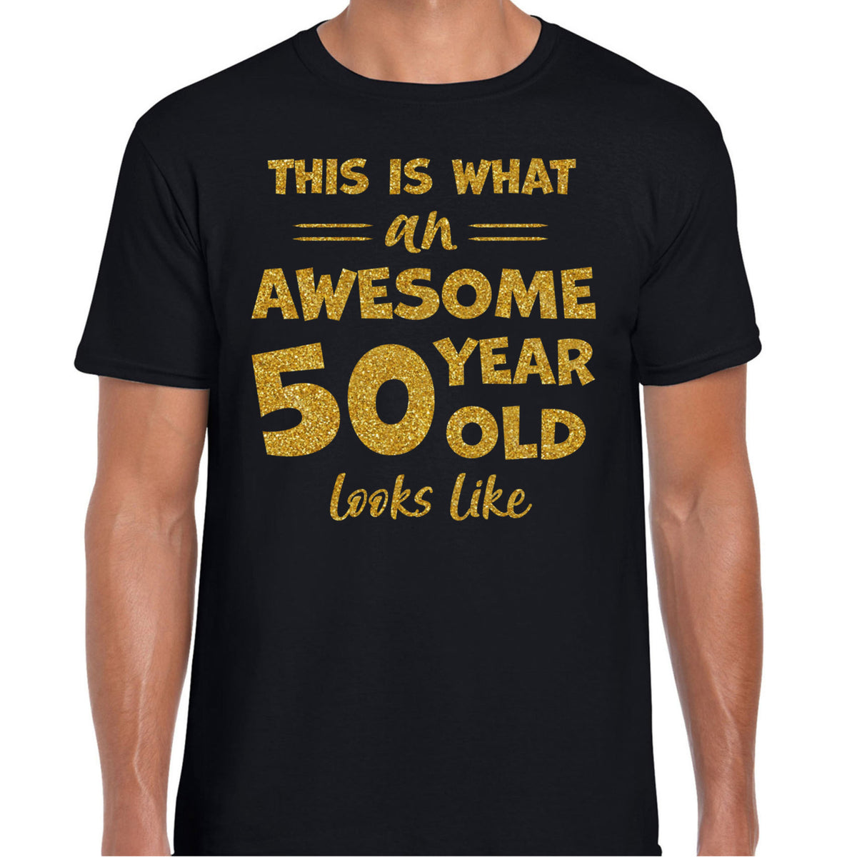 cadeau-tshirt-voor-heren-leeftijd-50-jaar-awesome-zwart-glitter-goud-abraham_10450084