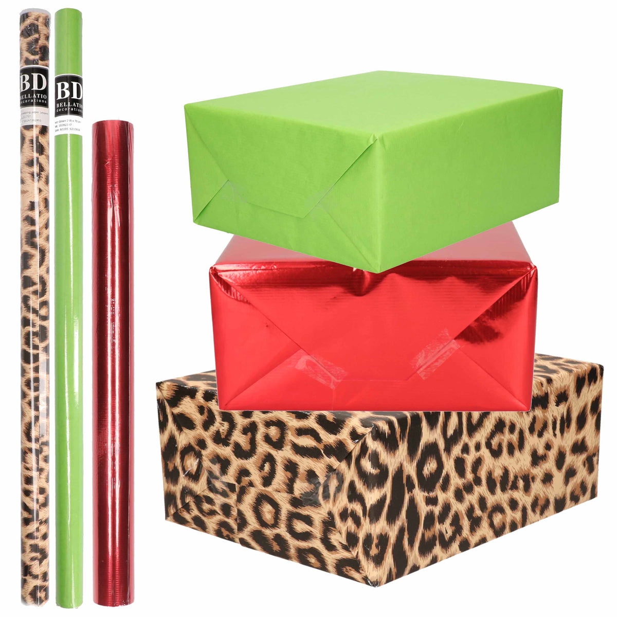 6x-rollen-kraft-inpakpapier-pakket-dierenprint-metallic-rood-en-groen-200-x-70-50-cm-_10299089