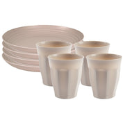 servies-van-kunststof-8x-dinerborden-en-8x-drinkbekers-beige_10439093