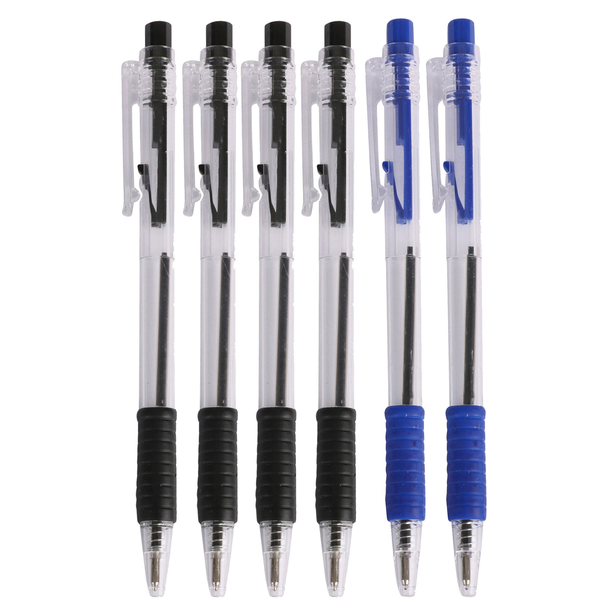 balpennen-24x-stuks-blauw-zwart-softgrip-kliksysteem_10403096
