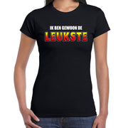 ik-ben-gewoon-de-leukste-fun-tshirt-zwart-voor-dames_10199099