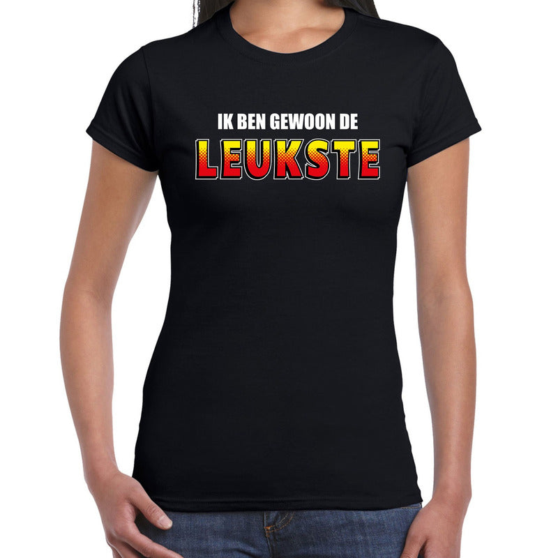 ik-ben-gewoon-de-leukste-fun-tshirt-zwart-voor-dames_10199099