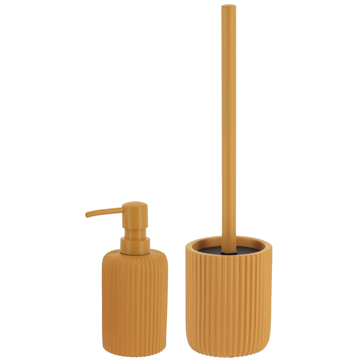 tendance-badkamer-accessoires-set-2delig-polyresin-oranje-geribbeld_10449116