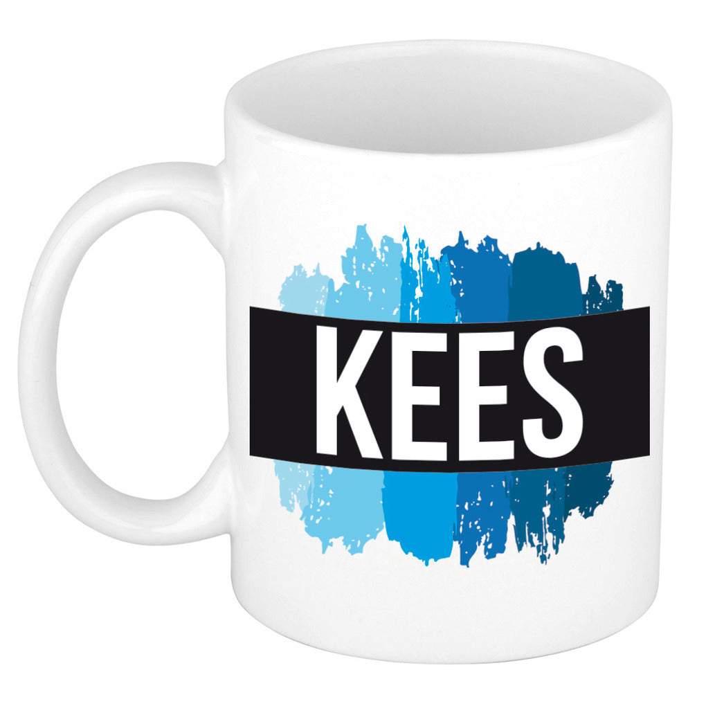 kees-naam-cadeau-koffie-mok-beker-met-blauw-verfstrepen-cadeau-collega-vaderdag_10294135
