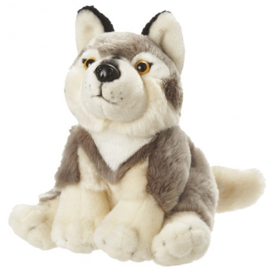 Plush Sitting Wolf 18 cm