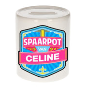 kinder-spaarpot-met-naam-celine-keramiek-met-dop-wit-sparen-spaargeld-van-celine_10113159