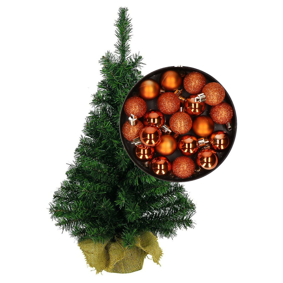 mini-kerstboom-h75-cm-inclusief-40x-oranje-kerstballen-81-takken_10351161