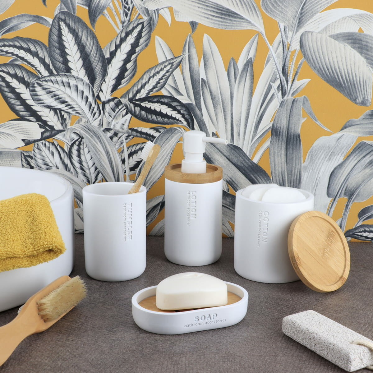 tendance-badkamer-accessoires-set-2delig-polyresin-bamboe-wit-robuust-matte-coating_10449166-1