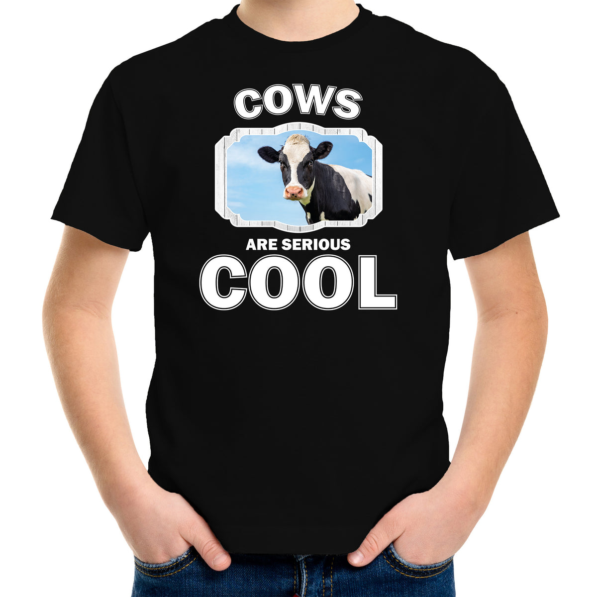 dieren-koe-tshirt-zwart-kinderen-cows-are-cool-shirt-jongens-en-meisjes_10243166