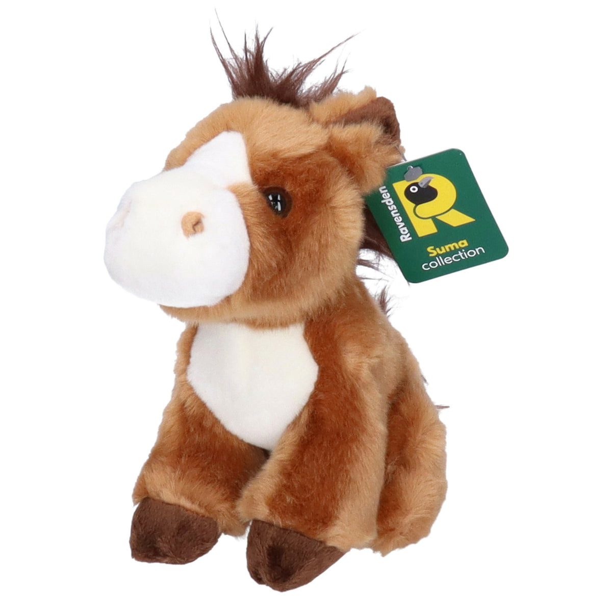 Pony/paard pluche knuffeldier - 18 cm - bruin - boerderijdieren knuffels