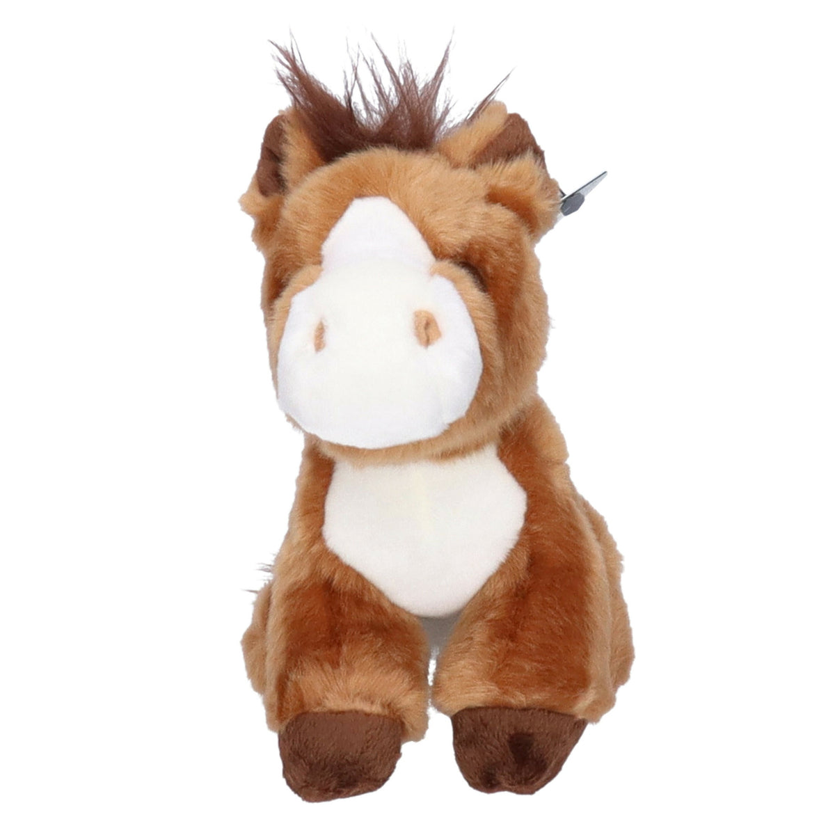 Pony/paard pluche knuffeldier - 18 cm - bruin - boerderijdieren knuffels
