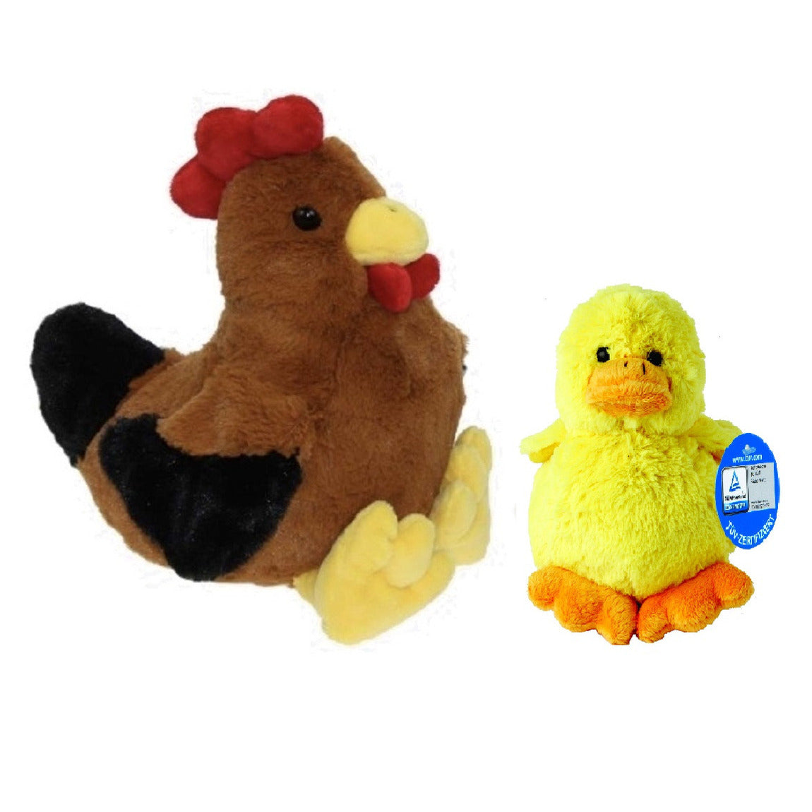 pluche-bruine-kippen--hanen-knuffel-van-25-cm-met-geel-pluche-kuiken-van-16-cm-pasen_10306173