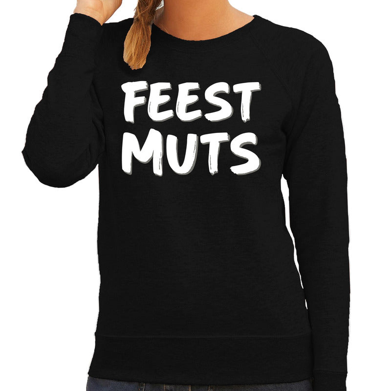 feest-muts-sweater--trui-zwart-met-witte-letters-voor-dames_10188180