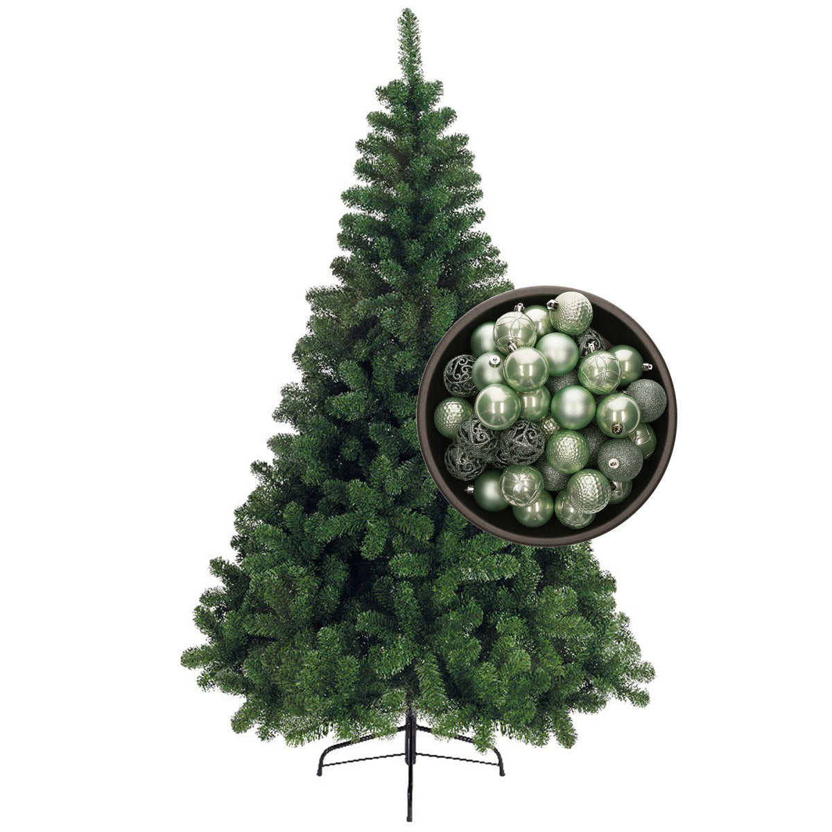 bellatio-decorations-kunst-kerstboom-240-cm-met-kerstballen-mintgroen_10368181