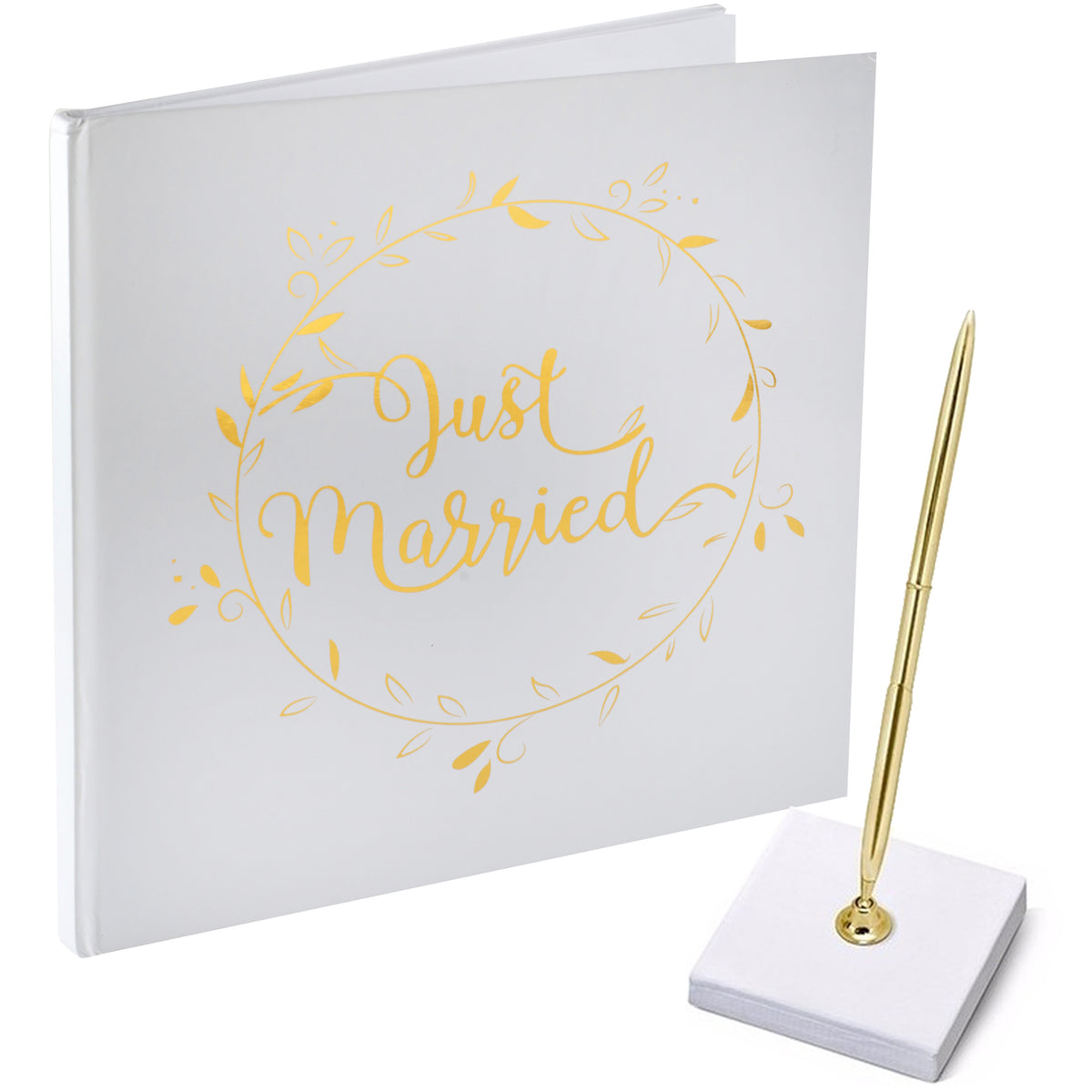 gastenboek-receptieboek-met-luxe-pen-in-houder-bruiloft-goud-wit-24-x-24-cm_10399182