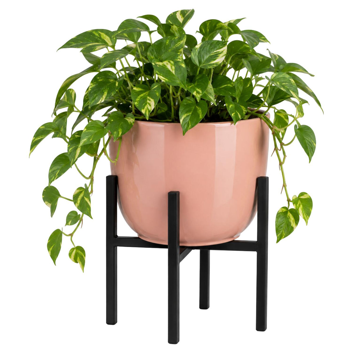 mica-decorations-plantenpot-roze-keramiek-d25-x-h23-cm-op-verhoger-van-metaal-zwart_10492200
