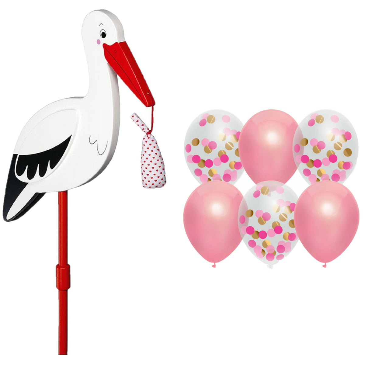 geboorte-versiering-meisje-ooievaar-geboorte-bord-77-cm-hoog-6x-roze-ballonnen_10399203-1