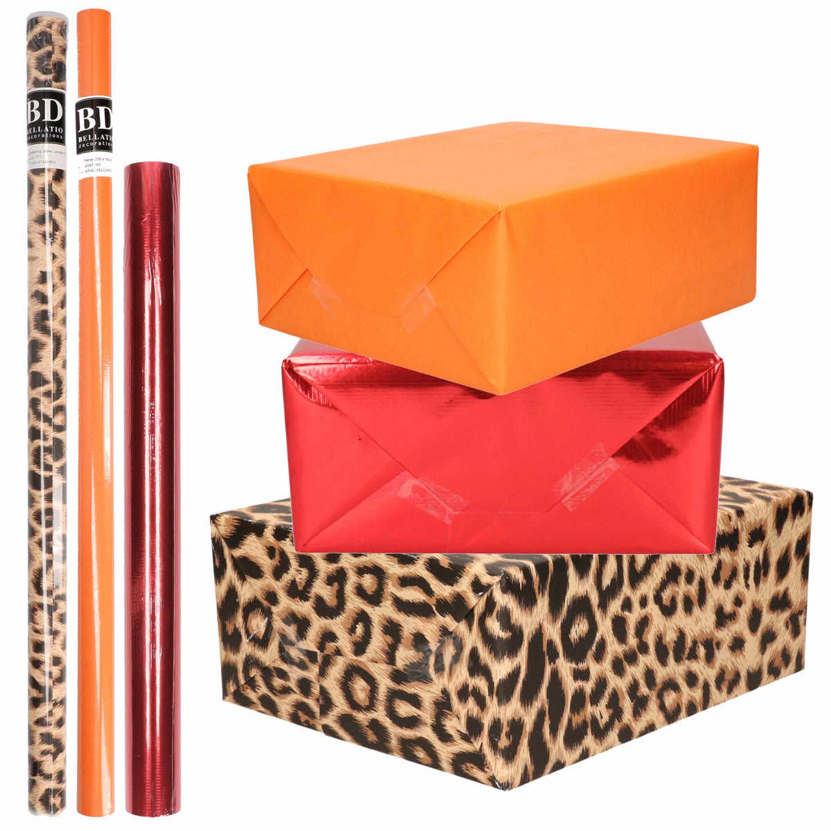 6x-rollen-kraft-inpakpapier-pakket-dierenprint-metallic-rood-en-oranje-200-x-70-50-cm-_10299237