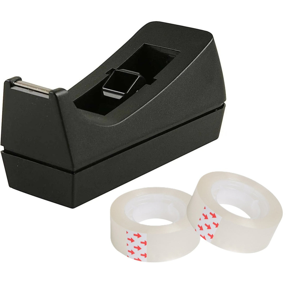 plakband-dispenser-rolhouder-zwart-verzwaard-17-x-6-x-7-cm-met-10x-rolletjes-plakband_10439242