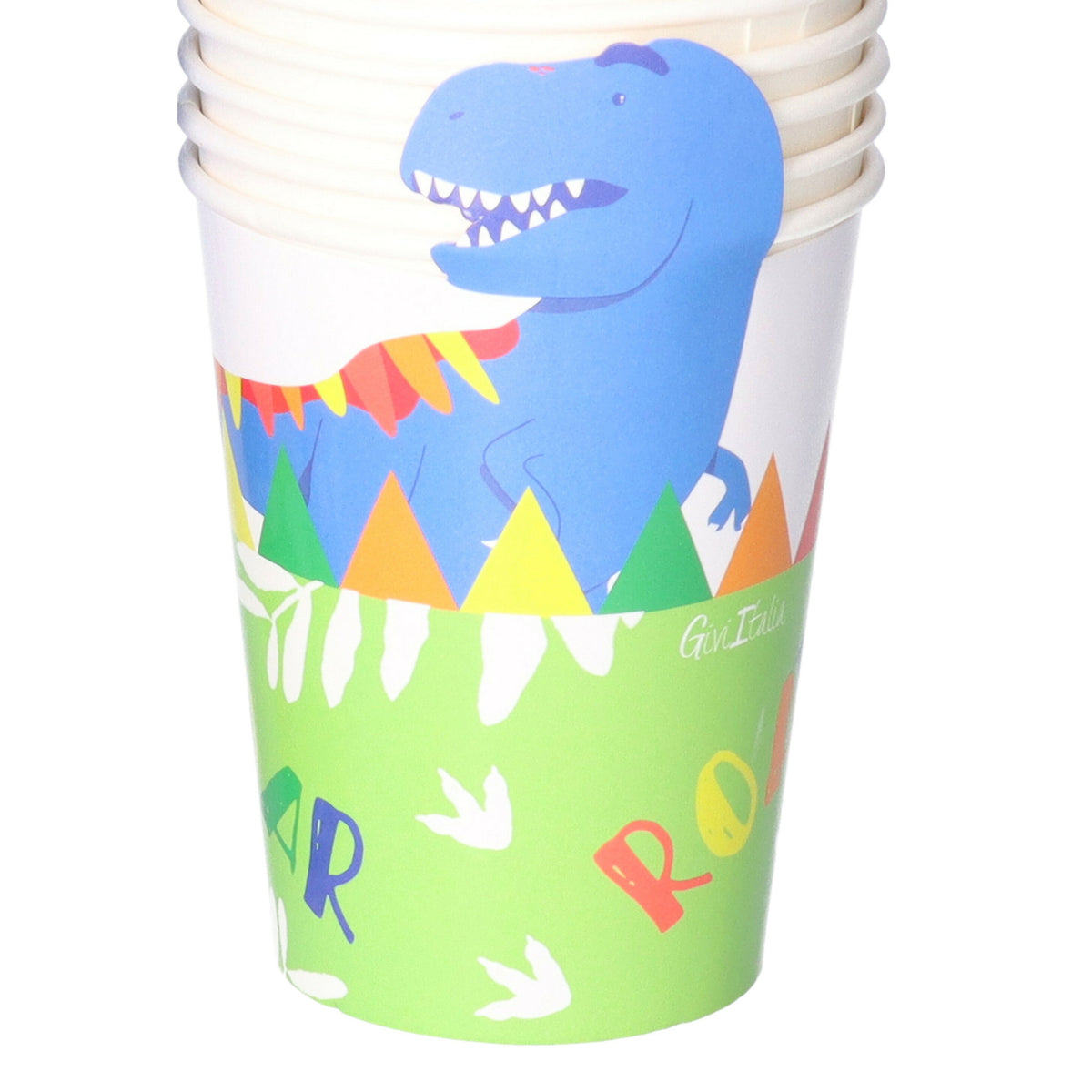 feestbekers-met-hoesjes-8x-dinosaurus-groen-papier-themafeestje-verjaardag-250ml_10440243-6