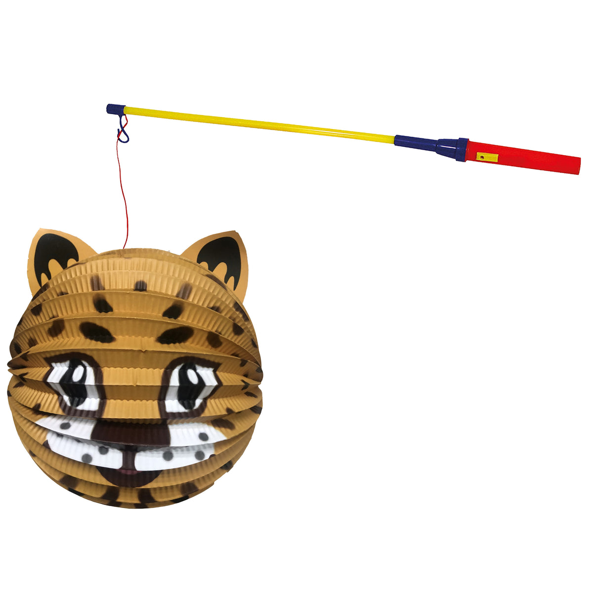 bol-lampion-panter-bruin-h20-cm-papier-met-lampionstokje-50-cm_10413249