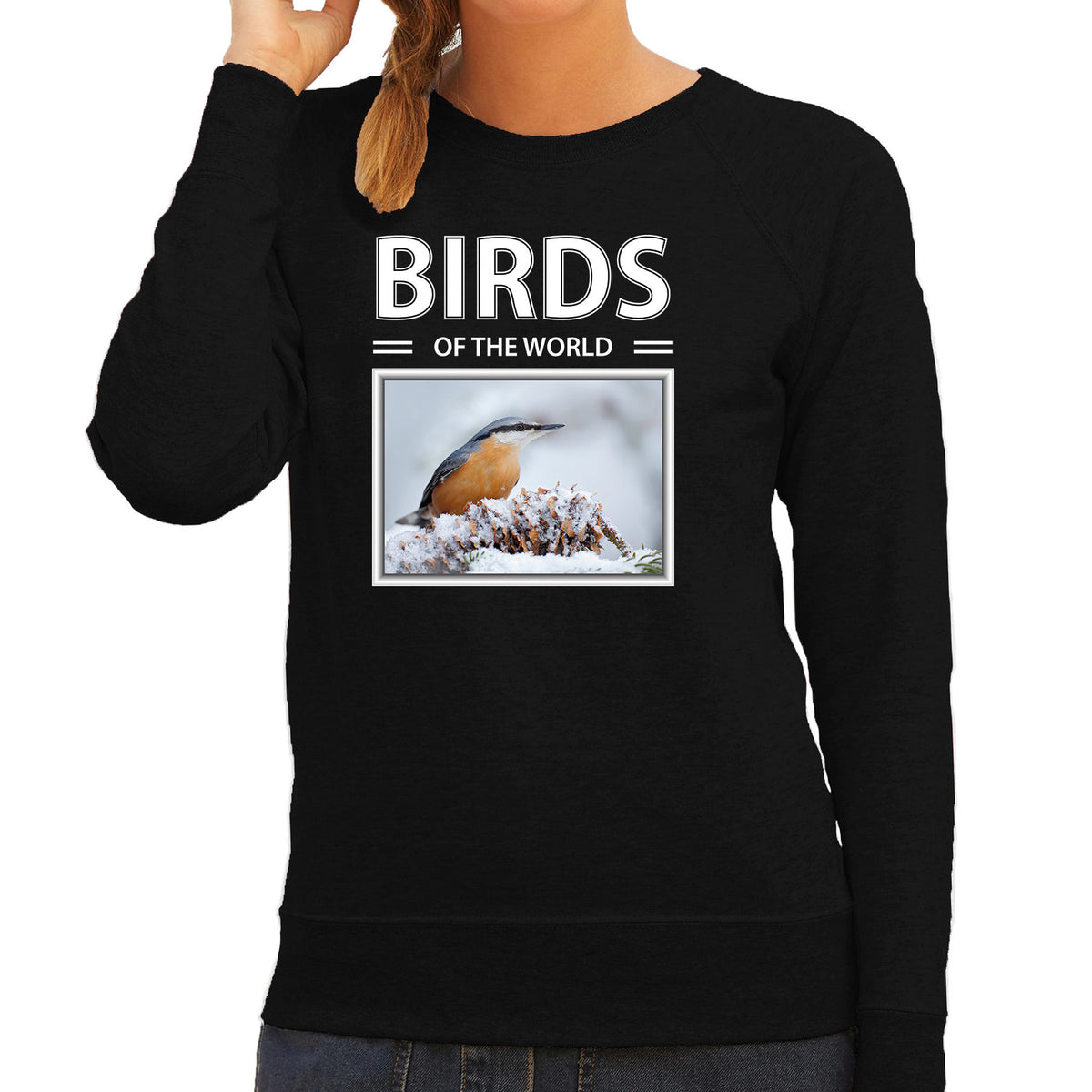 boomklever-vogels-sweater--trui-met-dieren-foto-birds-of-the-world-zwart-voor-dames_10265252
