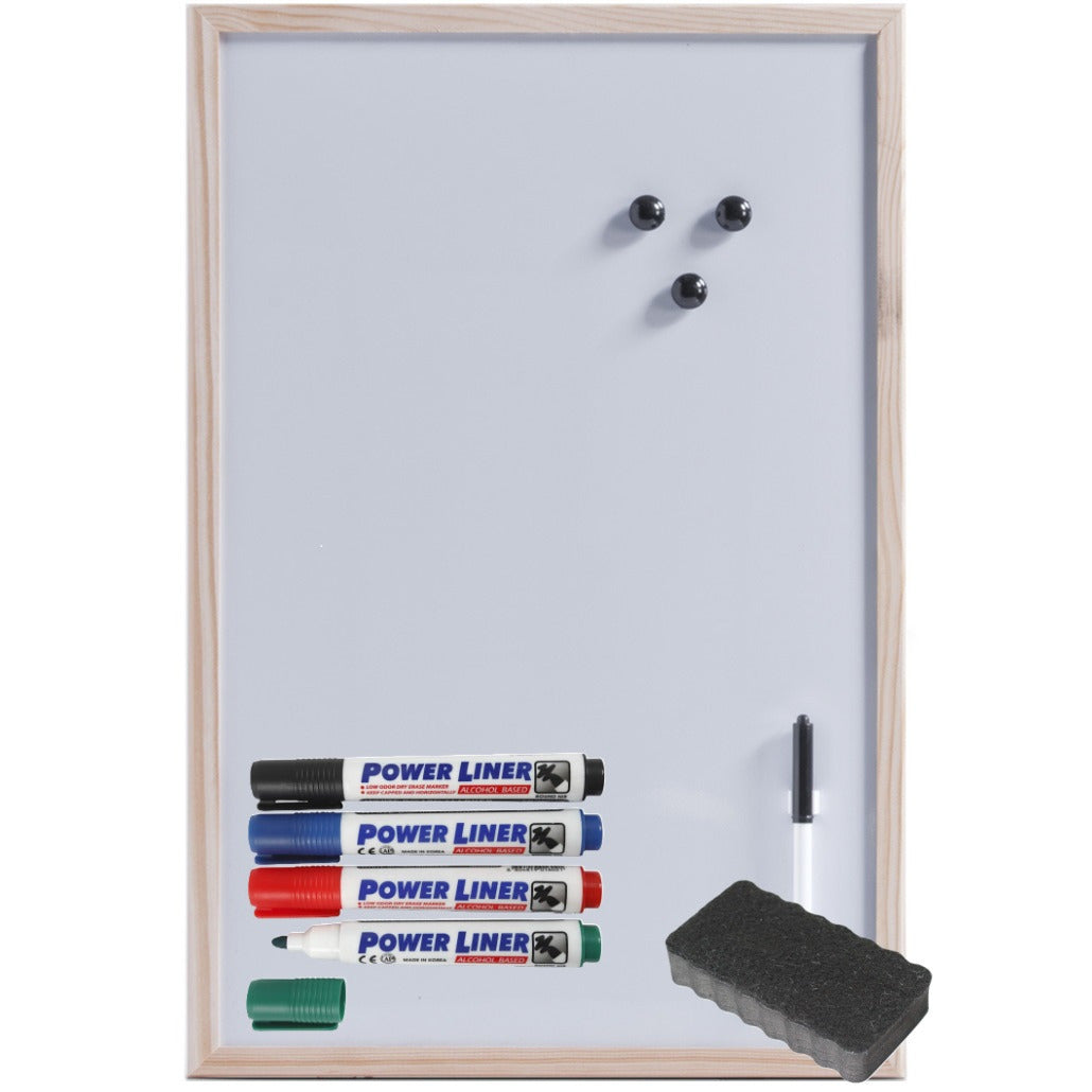 magnetisch-whiteboard-memobord-houten-rand-40-x-60-cm-met-4x-power-liner-stiften-en-wisser_10431258