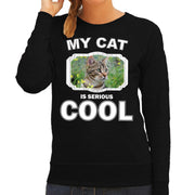 bruine-kat-katten-sweater--trui-my-cat-is-serious-cool-zwart-voor-dames_10246259