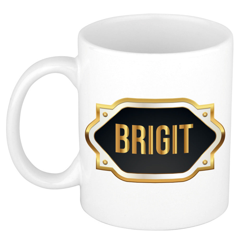 naam-cadeau-mok--beker-brigit-met-gouden-embleem-300-ml_10277259