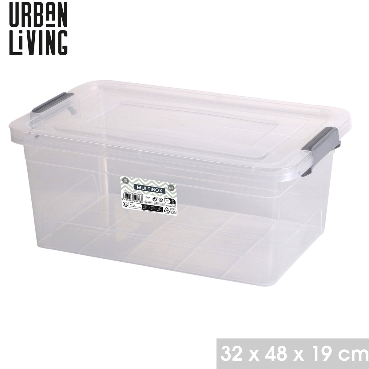 urban-living-opberg-box-20-liter-32-x-48-x-19-cm-met-deksel-en-clips-waterdicht_10480261-1